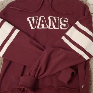 Maroon cropped Vans hoodie